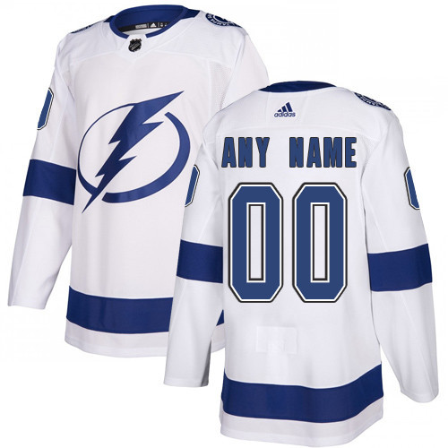 Men's Tampa Bay Lightning White Custom Name Number Size Stitched Jersey